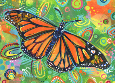 monarch butterfly painted by Lambertville artist Gwenn Seemel