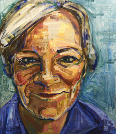 Annie Seemel portrait peint à l’acrylique par Gwenn Seemel