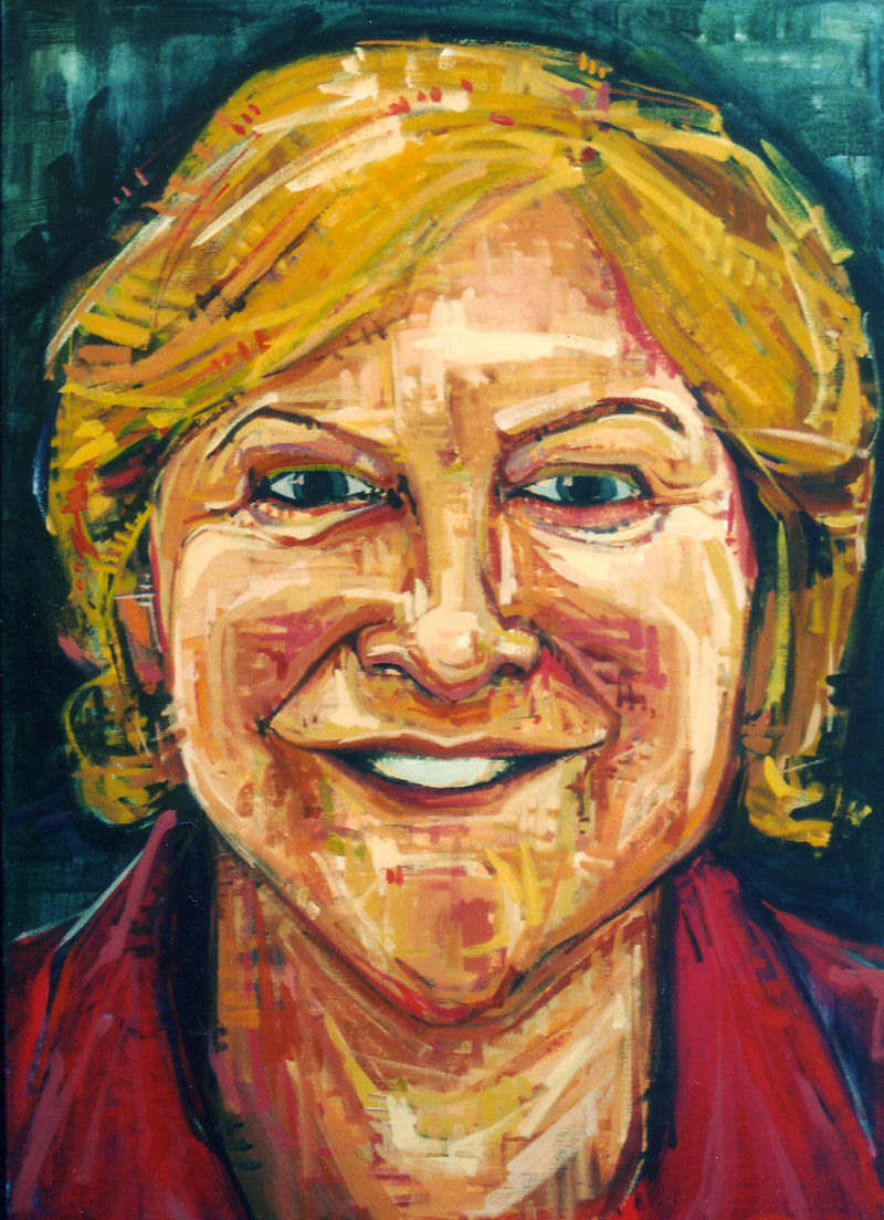 painted portrait of a female art dealer
