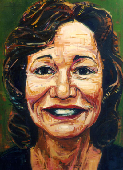 Linda Yoshida portrait painted in acyrlic by Portland artist Gwenn Seemel