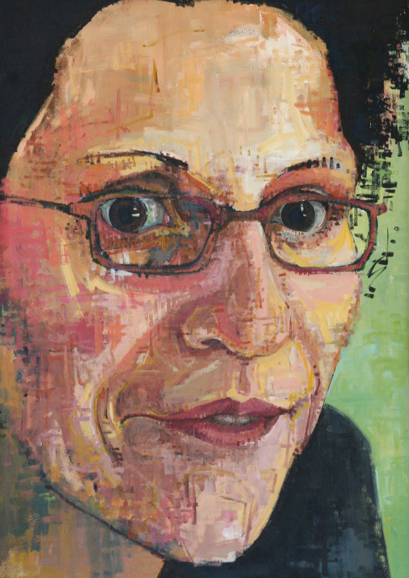 Heidi Preuss Grew portrait painted by a college student