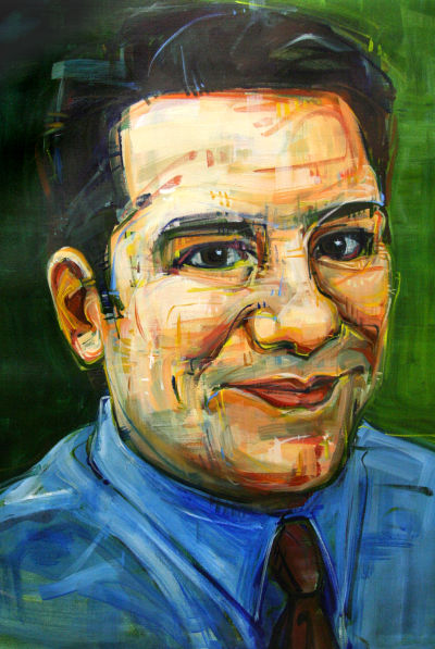 Wayne Garcia portrait painted by Portland artist Gwenn Seemel