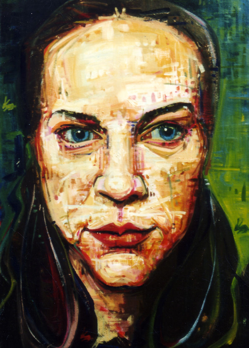 painted portrait of white woman