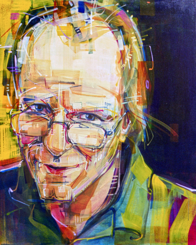 painted portrait of William Hurt by Portland artist Gwenn Seemel