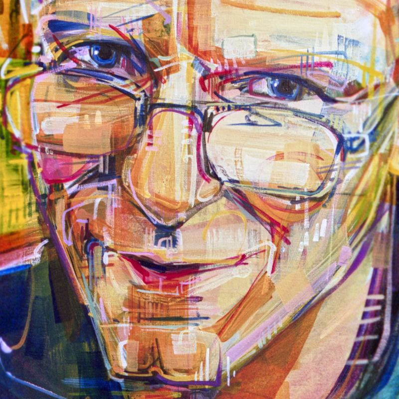 painted portrait of William Hurt by Portland artist Gwenn Seemel