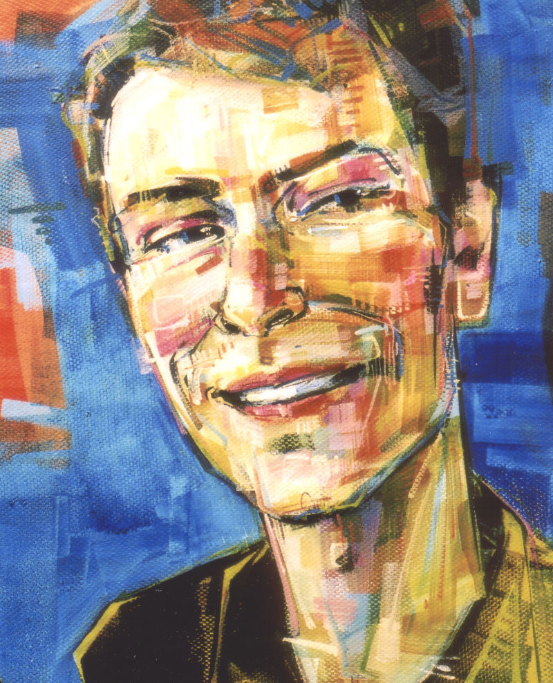 painted portrait of young white man