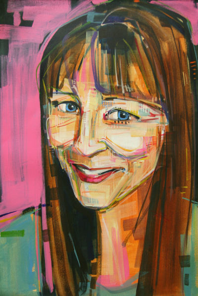 portrait painting in acrylic