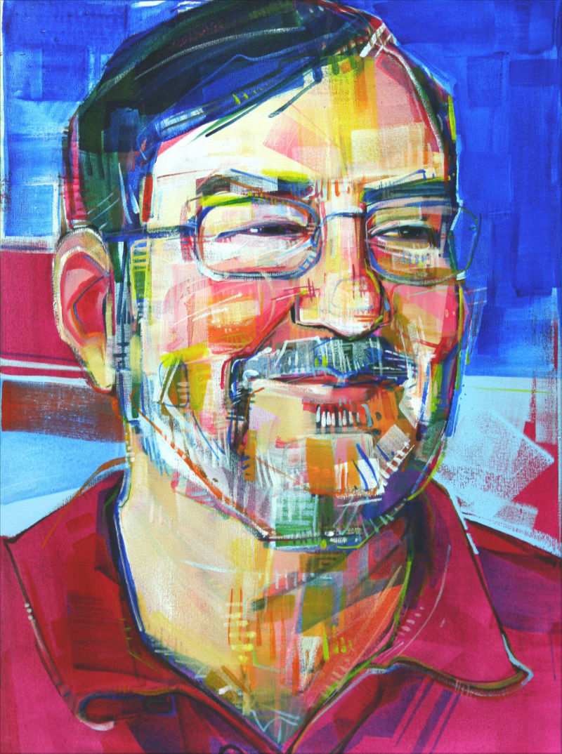 Andy Bryant portrait peint en acrylique