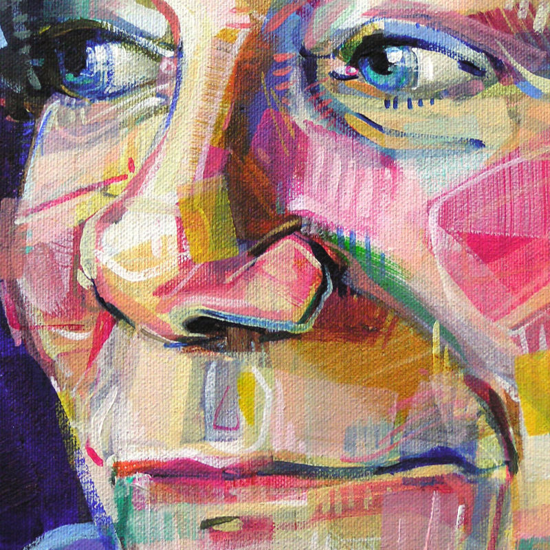 portrait peint en acrylique