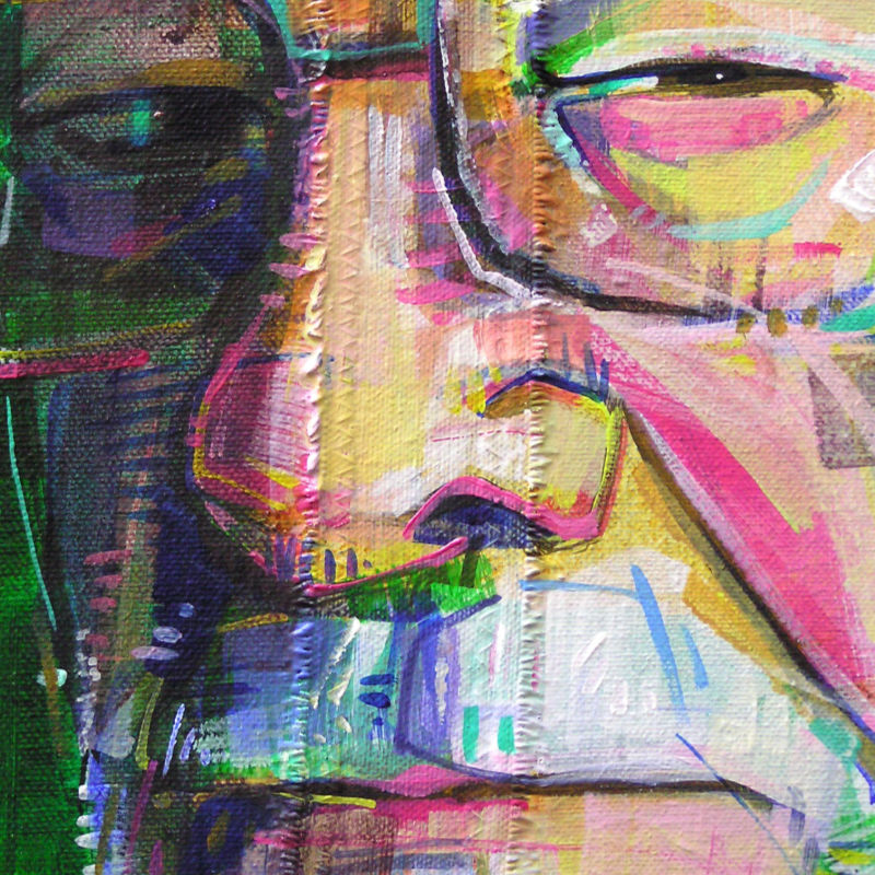 portrait peint en acrylique