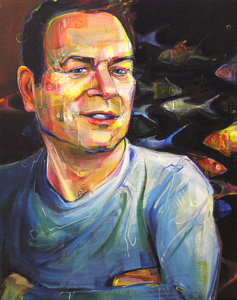 painted portrait of Erik Schneider