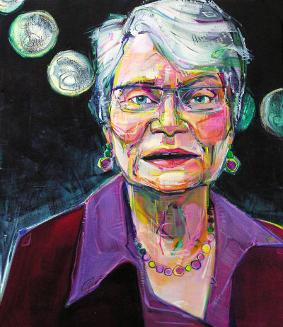 Frances Kaplan portrait painted by Jersey artist Gwenn Seemel