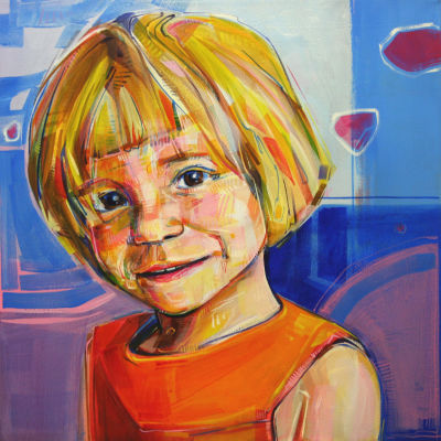 custom art portrait of a little girl