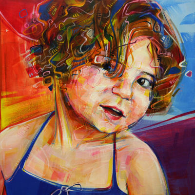fine art portrait of a girl painted by Gwenn Seemel
