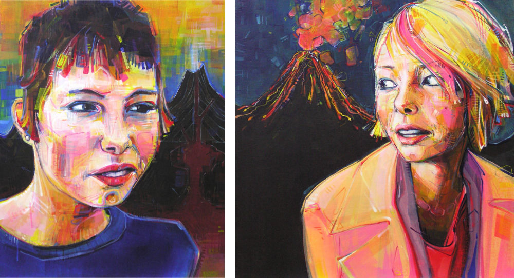 avant et après, des portraits peints d’une adolescente