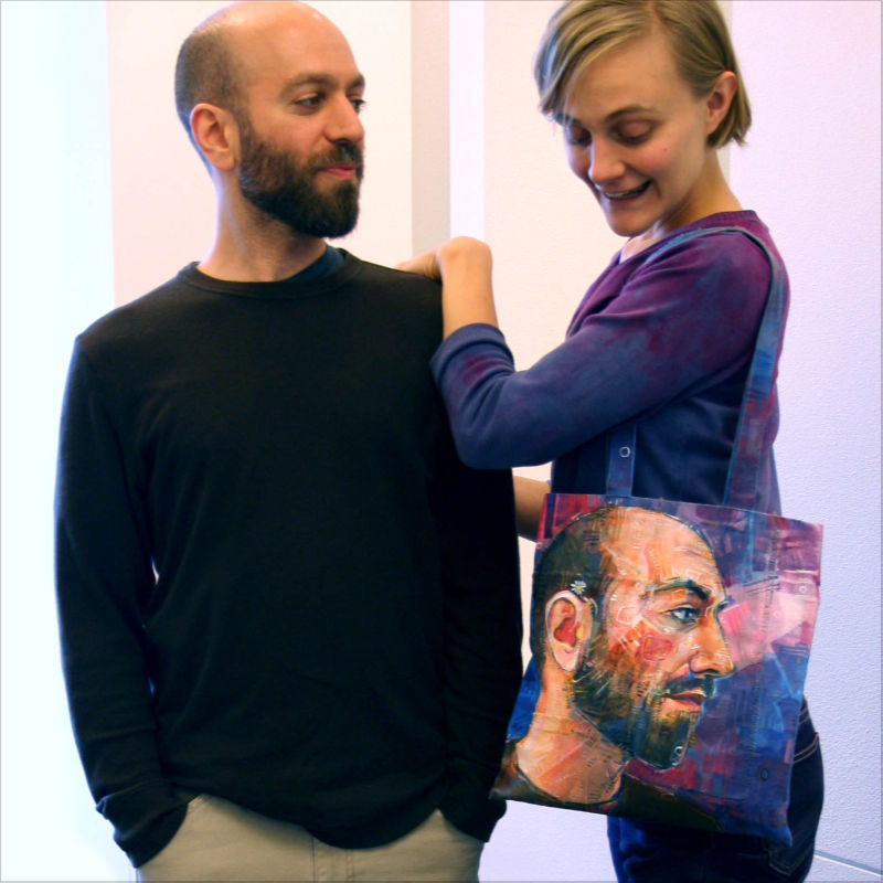 Portland artist Gwenn Seemel with her partner David Vanadia