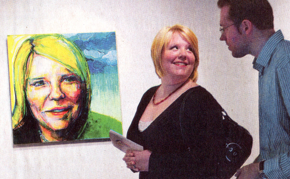 painting by Gwenn Seemel, photographed with the portrait’s subject by Stephanie Yao
