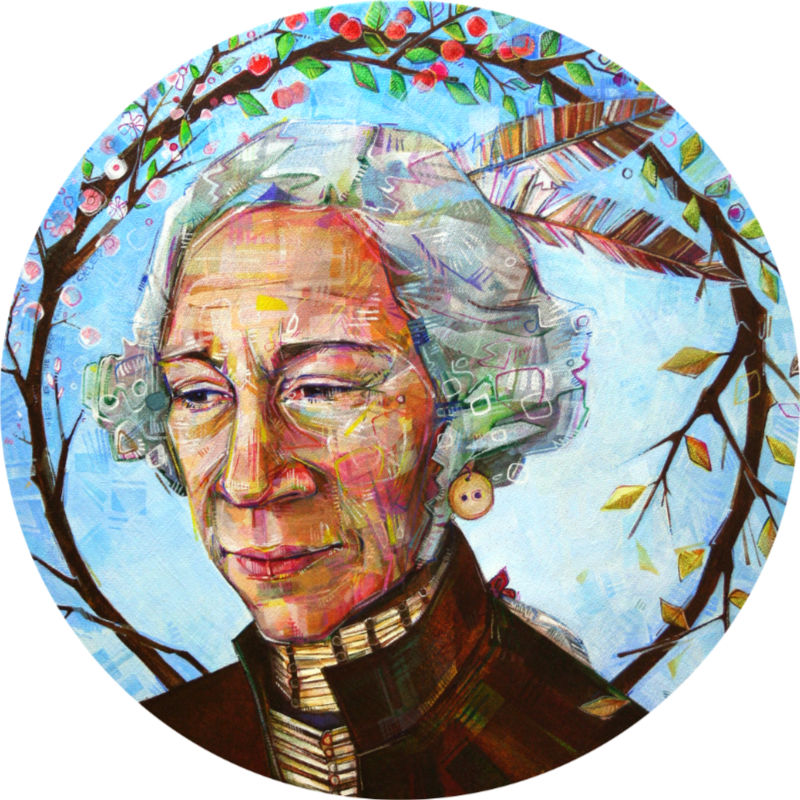 a Native American woman as George Washington