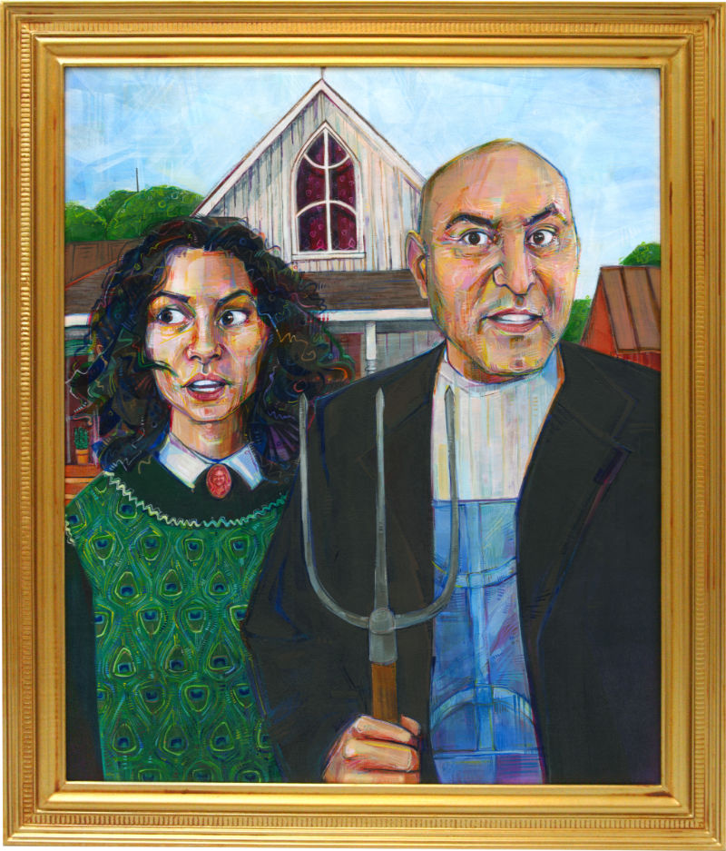 American Gothic with an Algerian-American daughter and father