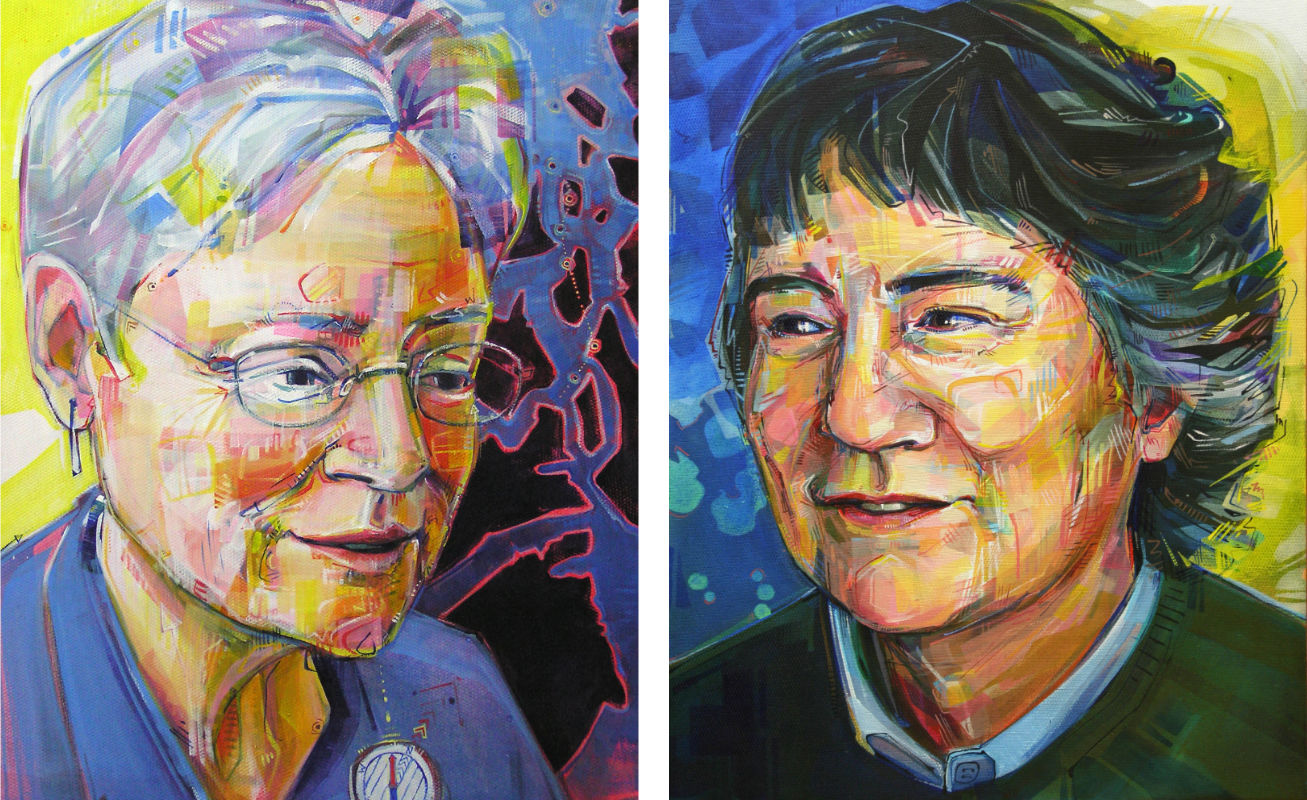 acrylic painted portraits of a sweet couple