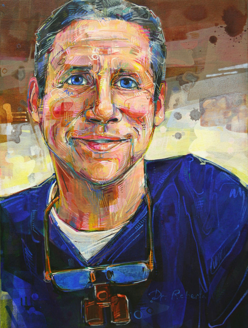 painted portrait the dentist Dr. John Roberts