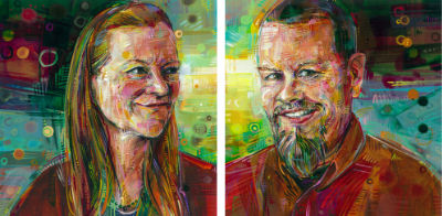 Sharon and Chris Sabin painted by Gwenn Seemel