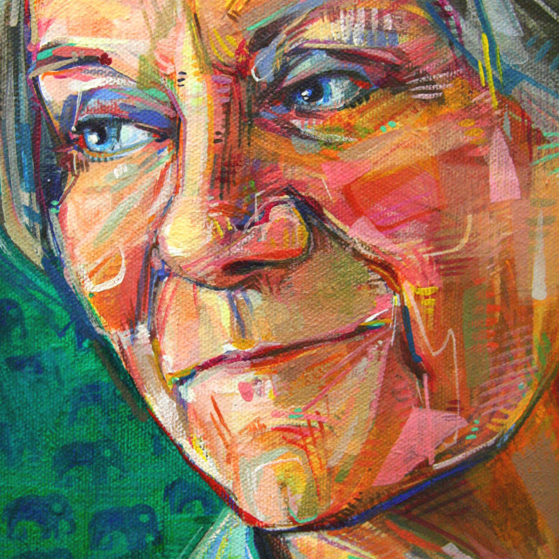 portrait peint en acrylique