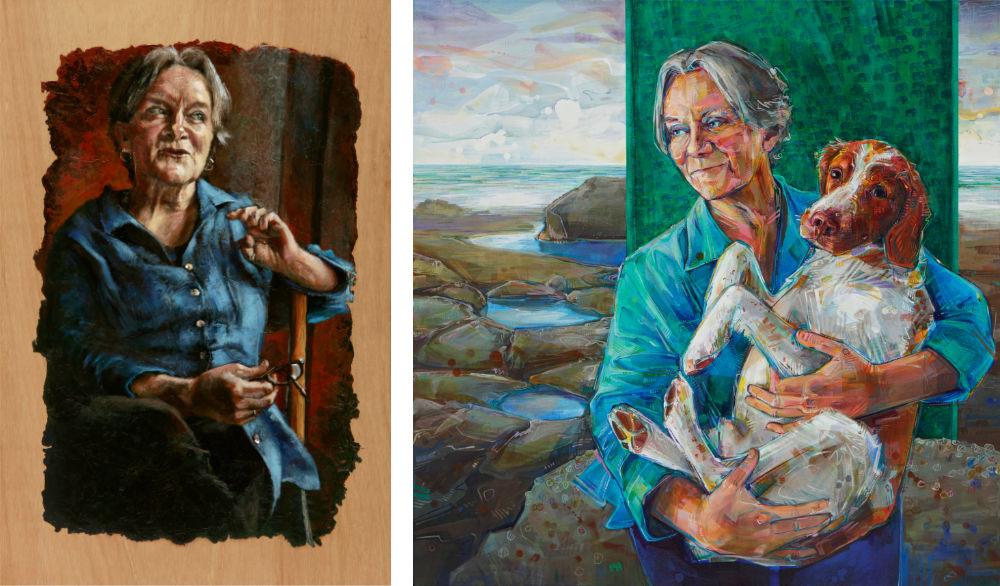 portraits de la même personne peints par deux artistes