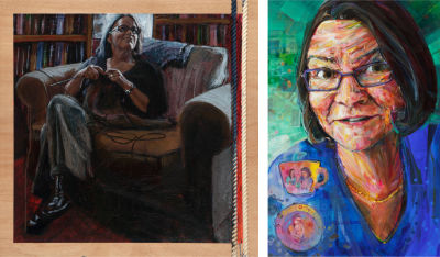 two portraits of the same woman by different artists