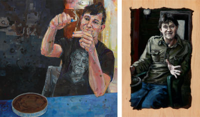 portrait du m&ecirc;me homme peint par Gwenn Seemel et par Becca Bernstein