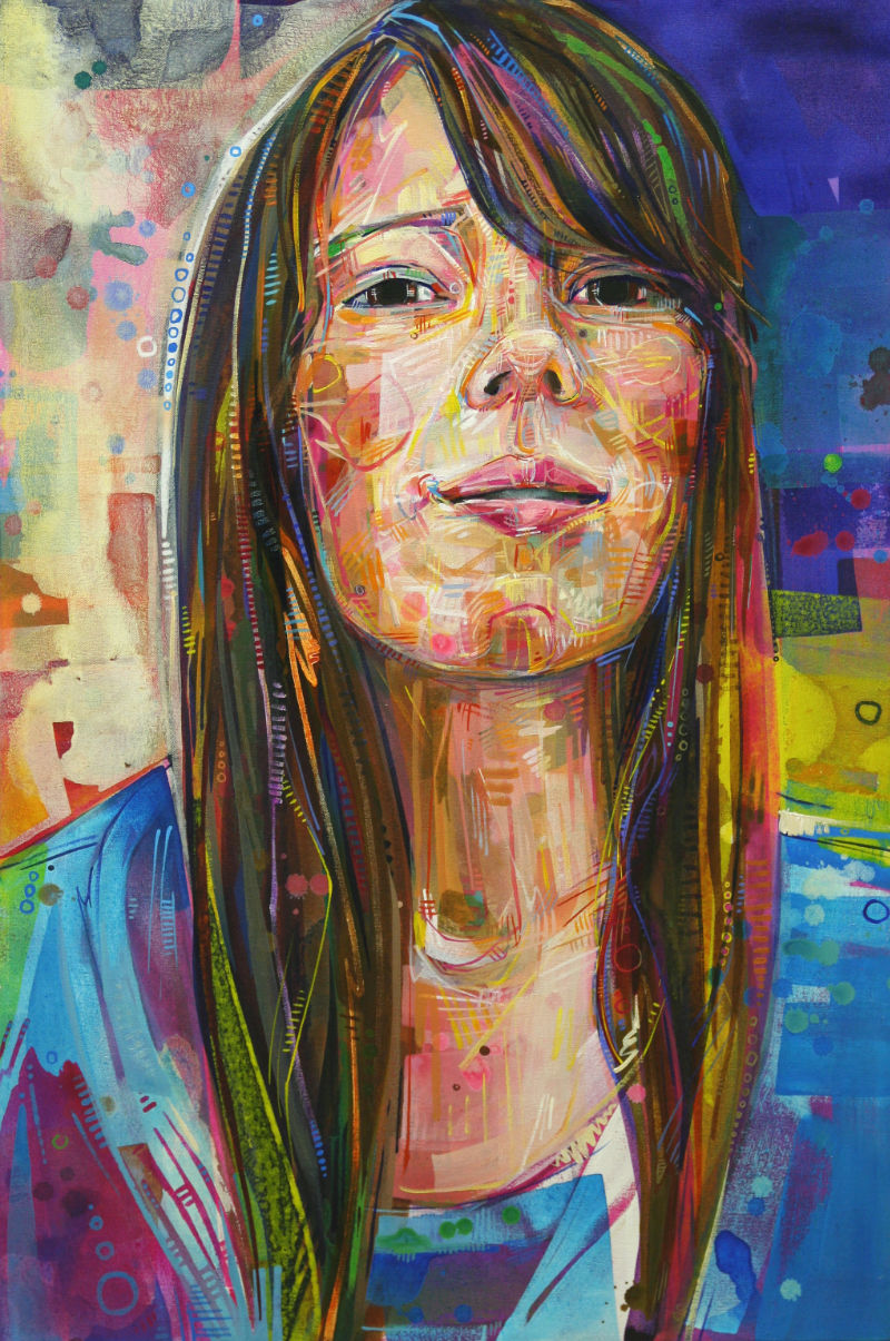 painted portrait of a teenage girl
