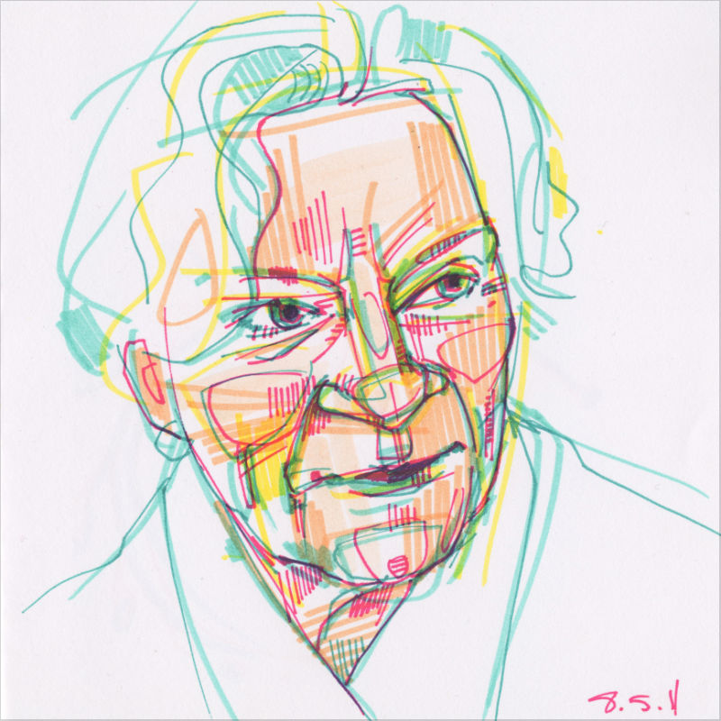 sketchbook drawing of a mother