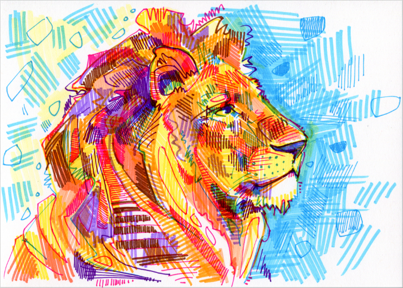illustration d’un lion