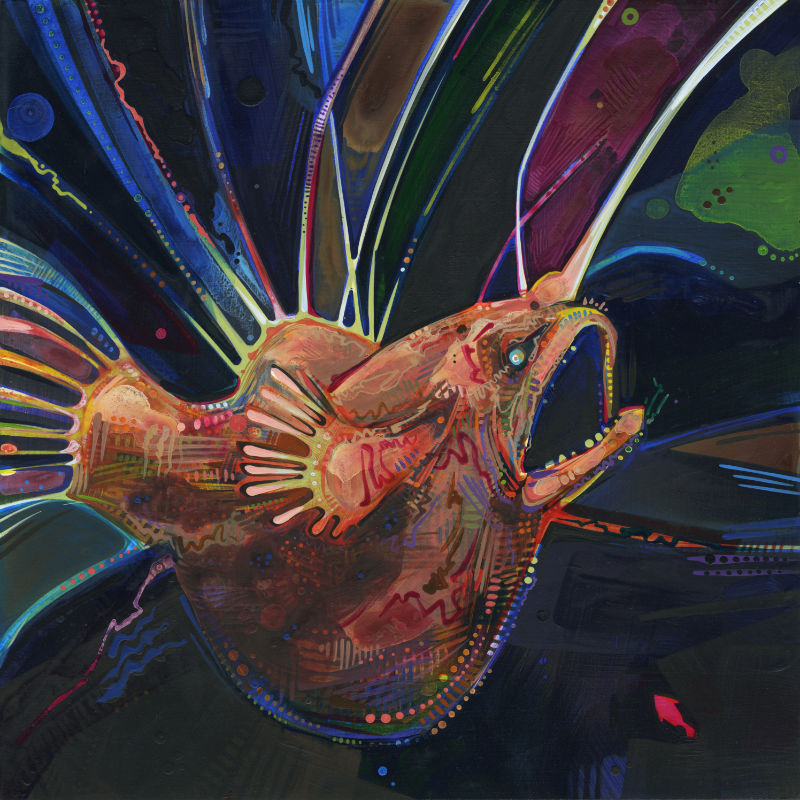 painting of a fanfin seadevil fish