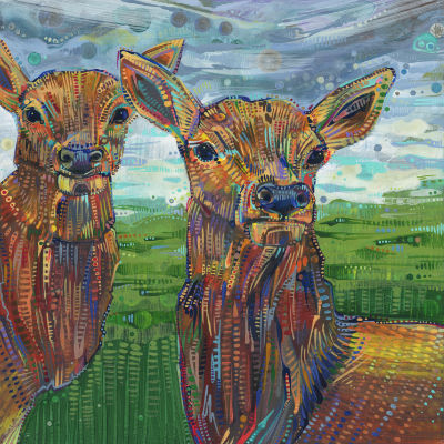 two elk painted by wildlife artist Gwenn Seemel