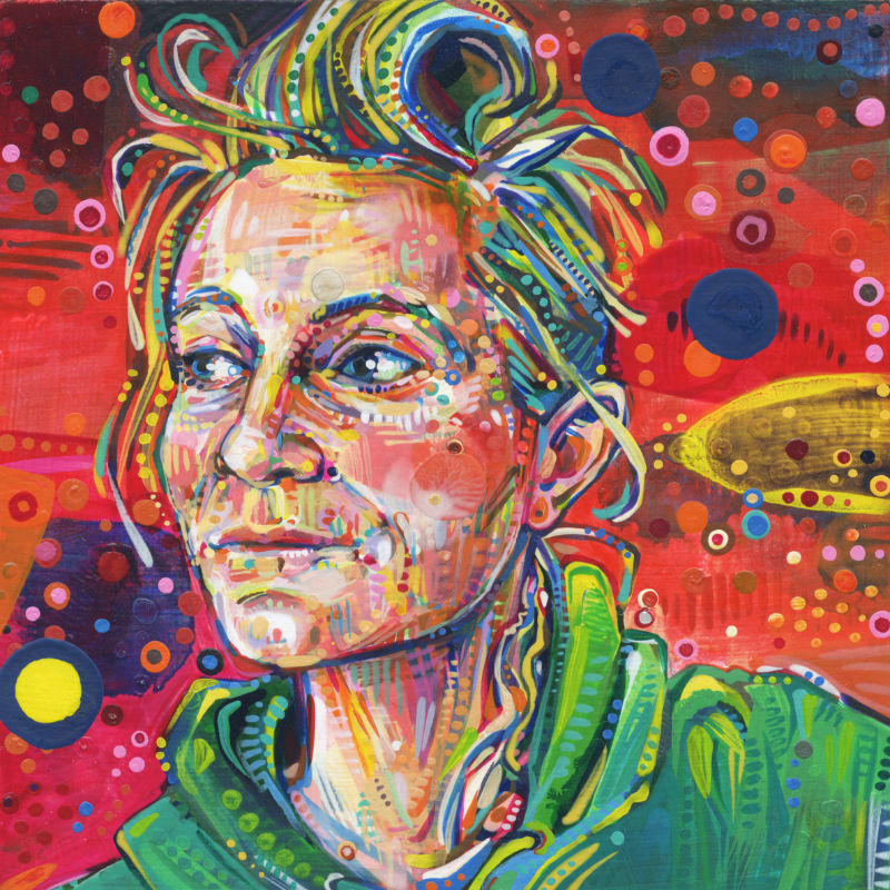 painted portrait of feminsit artist Gwenn Seemel