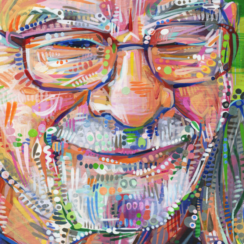 papa peint en acrylique
