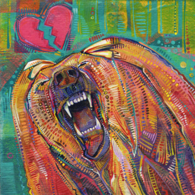 ours enragé à d’un cœur brisé