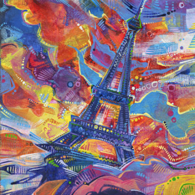 la Tour Eiffel peinte par l’artiste française Gwenn Seemel