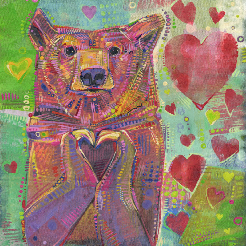 sweet bear, acrylic painting