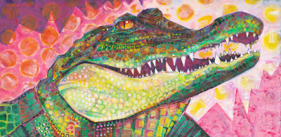 crocodile peint à l’acrylique par Gwenn Seemel