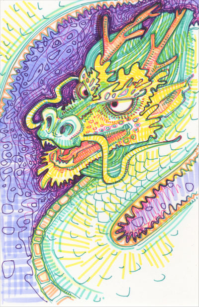 beautiful dragon drawing by Gwenn Seemel