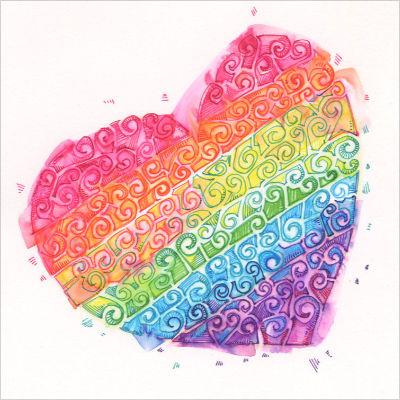 beautiful rainbow heart design by Gwenn Seemel