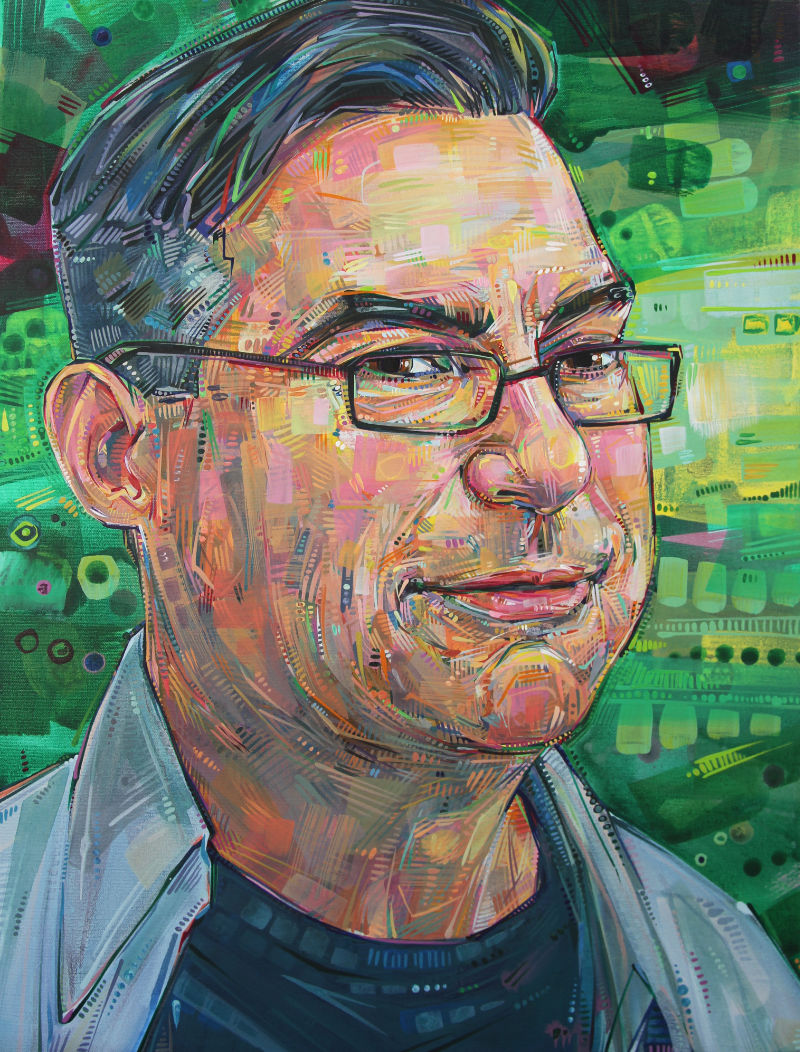 Matt Burton of the MT Burton Gallery in Surf City painted portrait