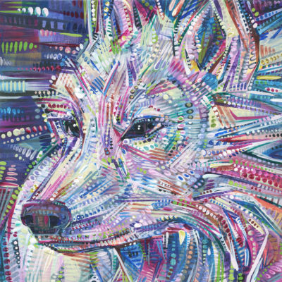 loup blanc peinture