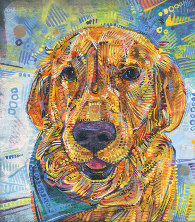golden retriever painting by dog portraitist Gwenn Seemel