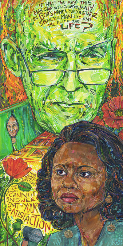 portrait d’Anita Hill peint par l’artiste féministe Gwenn Seemel