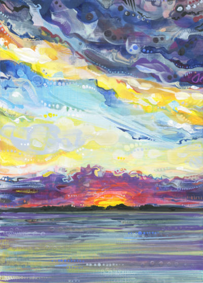 coucher de soleil peint par Gwenn Seemel
