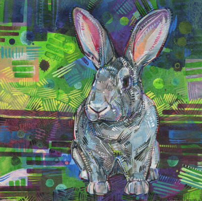 rabbit portrait painting