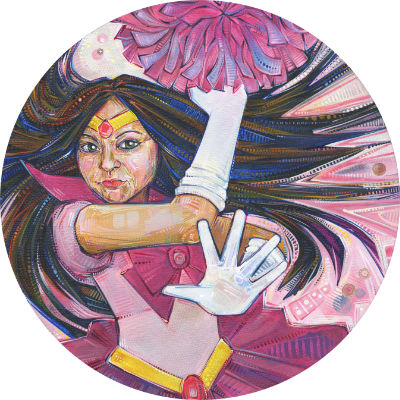 Asian-American woman painted as one of the Sailor Moon characters